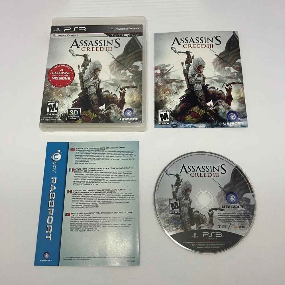 Assassin's Creed III‎ Playstation 3 PS3 Video Game Ubisoft 2012 Tested